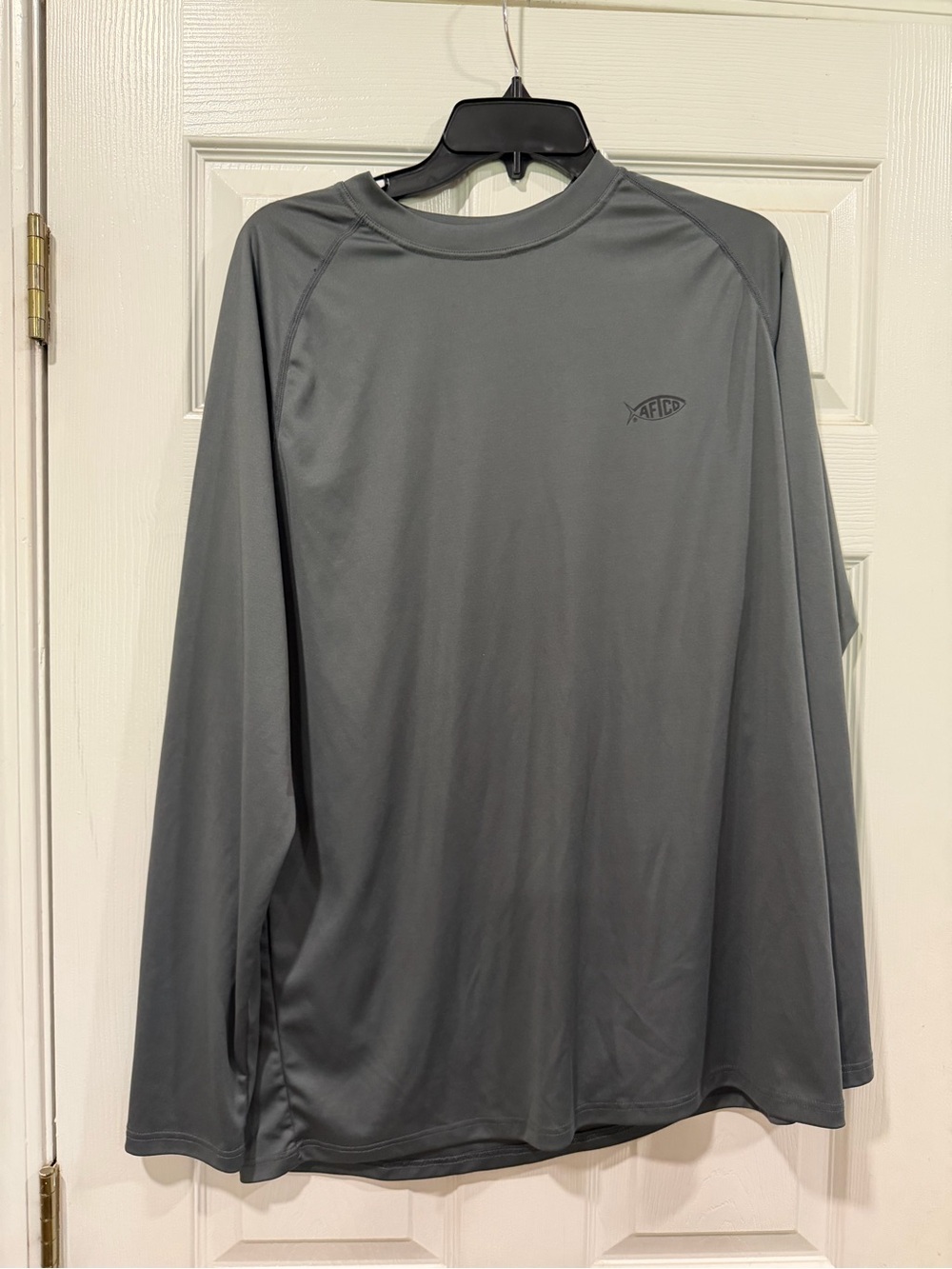 AFTCO Men's Long Sleeve Performance Tee - Charcoal Gray